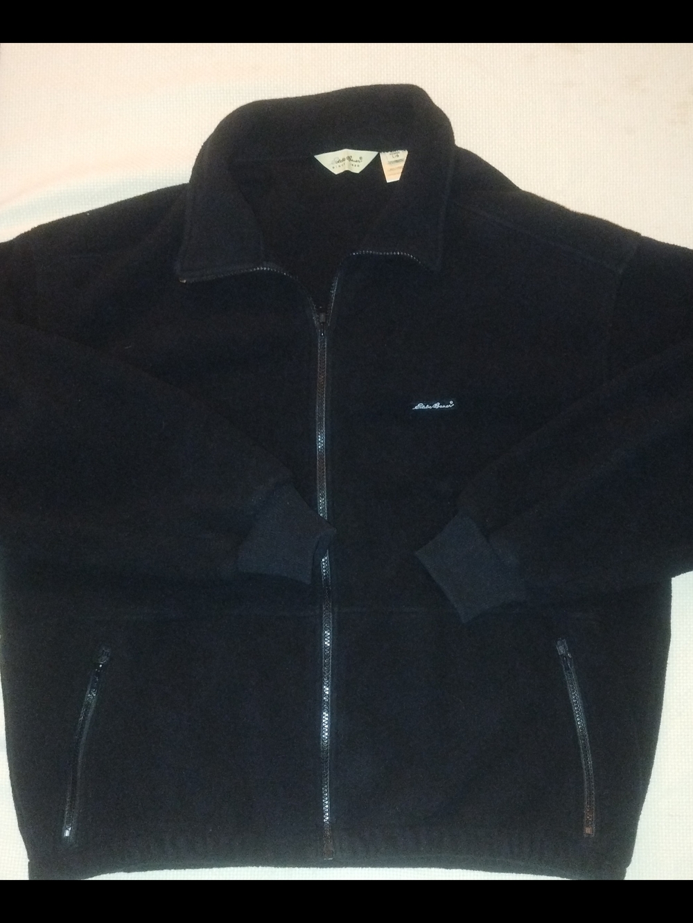 Eddie Bauer Polartec Mens L Black Fleece Jacket